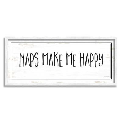 Stupell Industries Naps Make Me Happy Phrase Distressed Plank Pattern