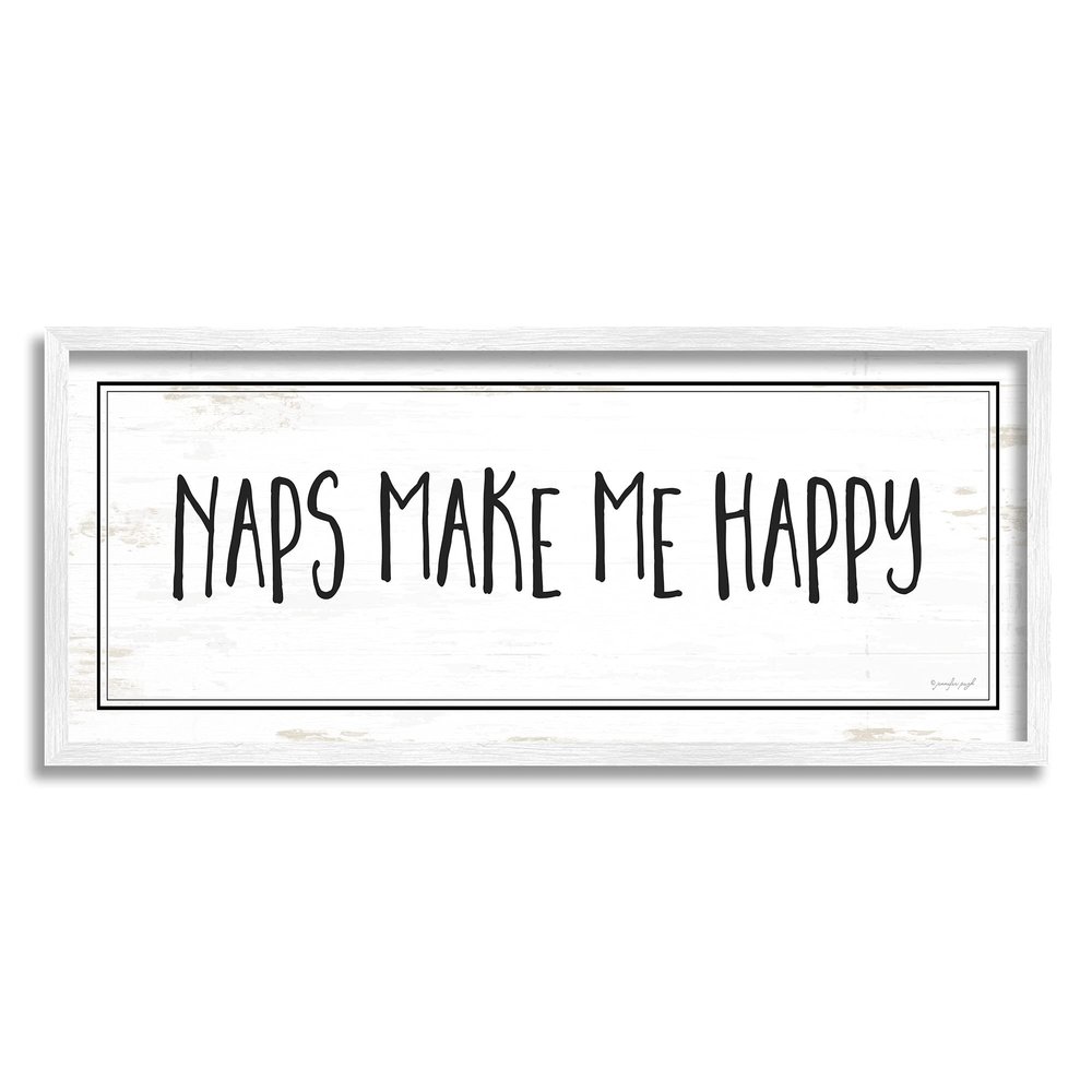 Stupell Industries Naps Make Me Happy Phrase Distressed Plank Pattern