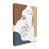 Stupell Industries Female Portrait Line Drawing Between Abstract Shapes, Designed by JJ Design House LLC Canvas Wall Art, Brown view 1