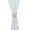 1 Pair Magnetic Curtain Tie Backs For Window Curtains and Drapes Magnetic Tie Band Home Office Decorative Drapes Weave Holdbacks Holders - Champagne view 2
