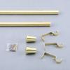 Adjustable Curtain Rod 42 to 126 inch for Windows,Curtain Rods with Trumpet Finials, 1" Standard Decorative Window Curtain Gold Satin Nickel finish Rod | Home Decor view 4