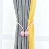 1 Pair Magnetic Curtain Tie Backs For Window Curtains and Drapes Magnetic Tie Band Home Office Decorative Drapes Weave Holdbacks Holders - Pink view 1