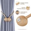 1 Pair Magnetic Curtain Tie Backs For Window Curtains and Drapes Magnetic Tie Band Home Office Decorative Drapes Weave Holdbacks Holders - Pink view 4