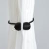 1 Pair Magnetic Curtain Tie Backs For Window Curtains and Drapes Magnetic Tie Band Home Office Decorative Drapes Weave Holdbacks Holders - Black view 3