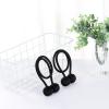 1 Pair Magnetic Curtain Tie Backs For Window Curtains and Drapes Magnetic Tie Band Home Office Decorative Drapes Weave Holdbacks Holders - Black view 4