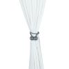 1 Pair Magnetic Curtain Tie Backs For Window Curtains and Drapes Magnetic Tie Band Home Office Decorative Drapes Weave Holdbacks Holders - Silver view 2