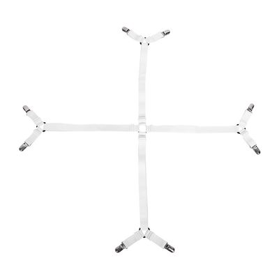 01 Mattress Sheet Clips, Triangle Adjustable Fasteners Suspenders Crisscross for Hotel for Home(White)