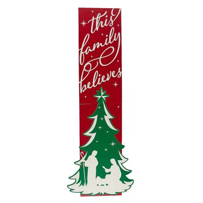 Fun Express This Family Believes Nativity Porch Sign - Home Decor - 1 Piece