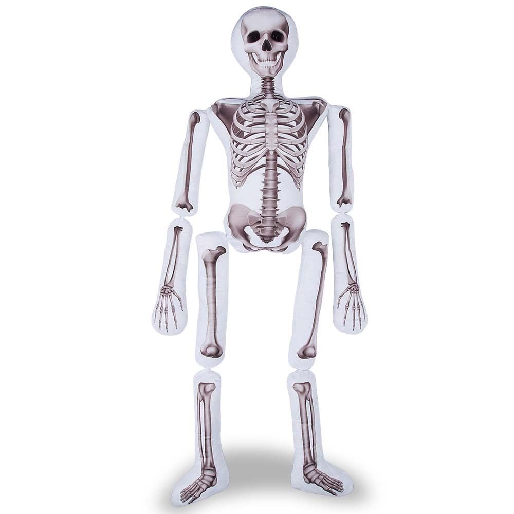 Fun Express Halloween Plush Skeleton Pillow, 5 Feet Tall - Halloween Decor - 1 Piece