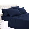 Aspire Linen True Luxury Pure Heavy Rich Giza Cotton 4-Piece Bed Sheets Set Queen Size Fits mattresses Upto 30-34 deep Pocket  Sateen Weave (Solid, Navy Blue) view 1