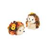 Fun Express Wood Hedgehogs Set  Charming Rustic Woodland-Themed Home Decor  Perfect for Shelves Mantels Tables Living Rooms and More  Natural Brown Finish with Unique Details  2 Pieces view 1