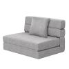 ANONER Folding Sleeper Chair Sofa Bed Lazy Couch with Pillow, Twin Size, Light Gray view 1