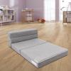 ANONER Folding Sleeper Chair Sofa Bed Lazy Couch with Pillow, Twin Size, Light Gray view 2