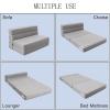 ANONER Folding Sleeper Chair Sofa Bed Lazy Couch with Pillow, Twin Size, Light Gray view 4