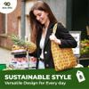 ECO CHIC Foldable Reusable Grocery Bags - Foldable Grocery Bags - Lightweight, Recycled & Reusable Shopping Bag - Waterproof, Packable Tote Fitting in Fine Grocery Bag Carrier view 2