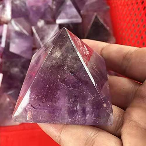 1pc Gemstone Crystal Stone Folk Crafts Natural Purple Amethyst Quartz Pyramid 45-50mm for Home Decor
