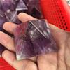 1pc Gemstone Crystal Stone Folk Crafts Natural Purple Amethyst Quartz Pyramid 45-50mm for Home Decor view 3