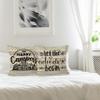 HUYAW Camping-Themed Decorative Throw Pillow Covers, 2 x 18" x 18" Beige Cotton Linen Blend, Rustic Letter Print, Perfect for Home Decor, Camping, Camper Gifts view 3