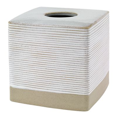 Avanti Linens - Tissue Box Cover, Guest Bathroom Essentials, Modern Home Decor (Drift Collection)