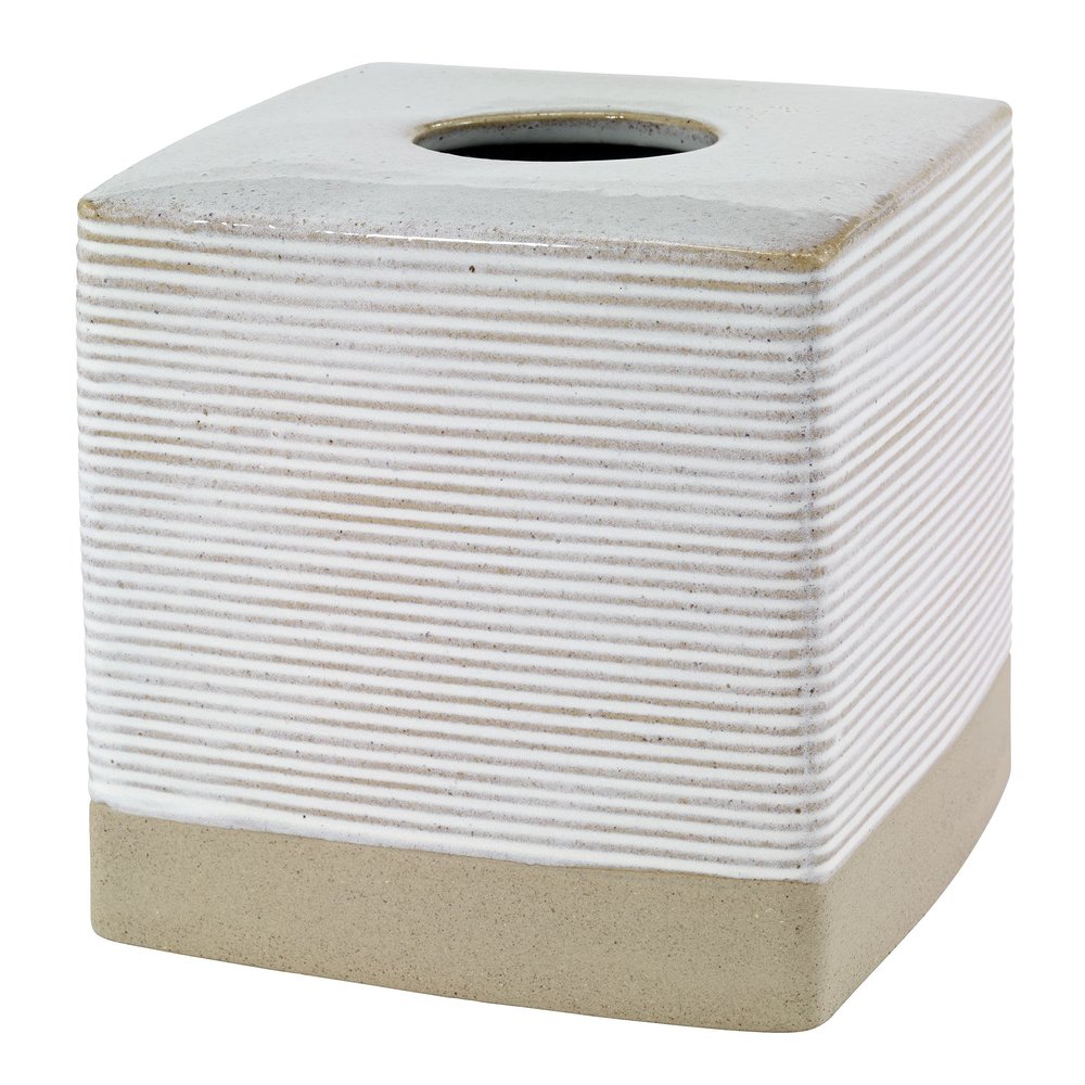 Avanti Linens - Tissue Box Cover, Guest Bathroom Essentials, Modern Home Decor (Drift Collection)