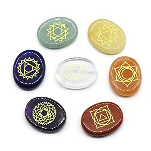 1set Natural Crystals Stone Mixed Quartz 7 Chakra Folk Crafts 30mm for Gifts