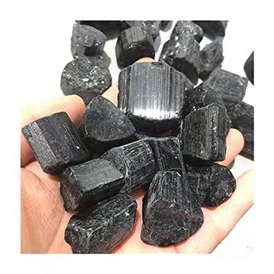 Natural Gemstone Black Tourmaline Rough Specimen Stone 200g for Home Decoration