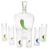 Tequila Decanter Set with Pepper Decanter and 6 Jalapeo Shot Glasses Set, Perfect for Holiday Gifts for Tequila Lovers, 25 Ounce Bottle, 3 Ounce Shot Glasses Cinco De Mayo, Reposado Gift (Pepper) view 2