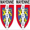 2 x Magnetic Crest-Shaped Fridge Magnet Mayenne Department 2 x Magnetic Patches 4 x 5 cm view 1