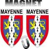 2 x Magnetic Crest-Shaped Fridge Magnet Mayenne Department 2 x Magnetic Patches 4 x 5 cm view 2