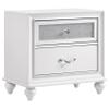 Coaster Home Furnishings - Barzini - Wood - 2-Drawer Nightstand with Felt-Lined Top Drawer, Crystal Hardware, Acrylic Panels and Bun Feet - Bedroom - White - 205892 view 1