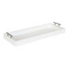 Kate and Laurel Lipton Narrow Decorative Tray; 10 x 24; White and Silver; Chic Accent Tray for Display and Storage view 1