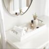 Kate and Laurel Lipton Narrow Decorative Tray; 10 x 24; White and Silver; Chic Accent Tray for Display and Storage view 2