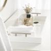 Kate and Laurel Lipton Narrow Decorative Tray; 10 x 24; White and Silver; Chic Accent Tray for Display and Storage view 3