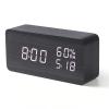 Dasike Wooden Digital Alarm Clock, Multifunctional Digital Display, 3 Alarm Settings, Weekend Mode, Snooze, Brightness Adjustable, Suitable for Living Room, Bedroom and Kitchen (Black) view 1