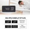 Dasike Wooden Digital Alarm Clock, Multifunctional Digital Display, 3 Alarm Settings, Weekend Mode, Snooze, Brightness Adjustable, Suitable for Living Room, Bedroom and Kitchen (Black) view 4