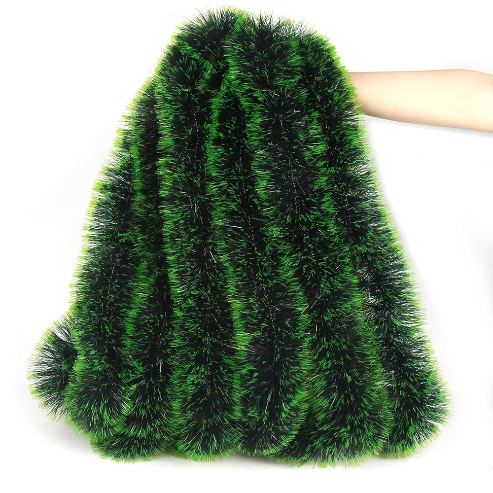 LOMIMOS 32.8 Ft Christmas Tinsel Garland,Dark Green Glittering Decoration for Xmas Tree Party Wedding Supplies