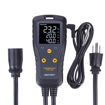 Digital Temperature Controller Simple Stage Thermostat Outlet Heating & Cooling Mode for Chest Freezer Refrigerator Homebrew Fermenter Greenhouse 110V 10A 1100W