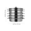 Aluminum Pot Steaming Pot 5- Layer Steaming Cookware with Tempered Glass Lid 28cm Dim Sum Basket view 3