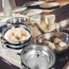 Aluminum Pot Steaming Pot 5- Layer Steaming Cookware with Tempered Glass Lid 28cm Dim Sum Basket view 4