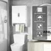 SRIWATANA Bathroom Storage Wall Cabinet Over The Toilet with Adjustable Shelf, Space Saver 2-Door Medicine Cabinet with Metal Bar, White view 3