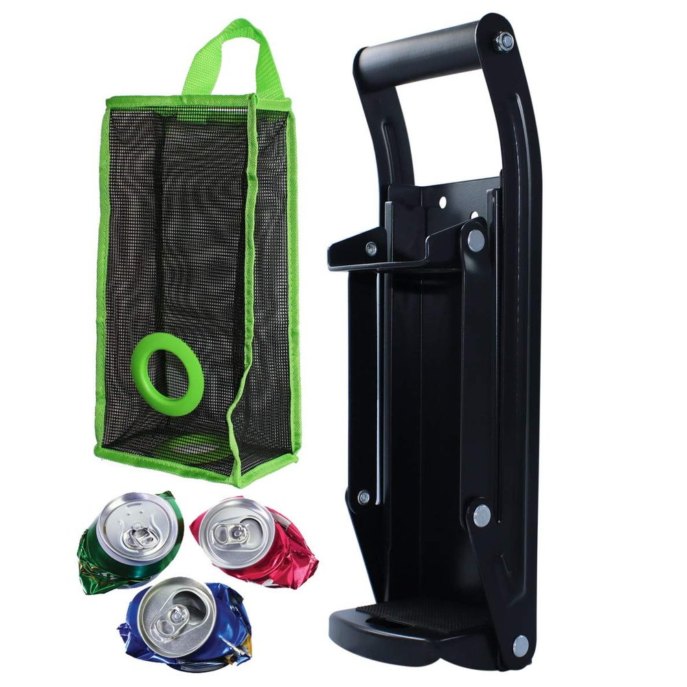 Ansoon Metals Can Crusher & Compactor, Heavy Duty Wall-Mounted Bottle Opener Smashers for 16 oz and 12 oz Aluminum Seltzer, Soda, Beer Cans and Plastic Bottles