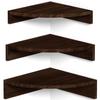 Alsonerbay Corner Shelf Wall Mount, Set of 3 Floating Shelves for Storage and Display, Rustic Wood Shelves for Bedroom, Kitchen, Living Room, Nursery and Office (Dark Brown) view 1