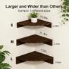 Alsonerbay Corner Shelf Wall Mount, Set of 3 Floating Shelves for Storage and Display, Rustic Wood Shelves for Bedroom, Kitchen, Living Room, Nursery and Office (Dark Brown) view 3