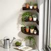 Alsonerbay Corner Shelf Wall Mount, Set of 3 Floating Shelves for Storage and Display, Rustic Wood Shelves for Bedroom, Kitchen, Living Room, Nursery and Office (Dark Brown) view 4