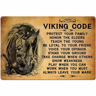 Viking Metal Tin Sign,Viking Code,Wall Decor for Home Bar Restaurant Cafe Pub Outdoor 12x17 Inch