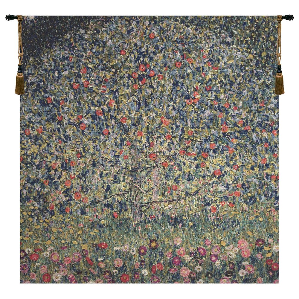 Apple Tree Klimt II Belgian Tapestry Wall Hanging - 67 in. x 67 in. Cotton/Viscose/Polyester by Gustav Klimt