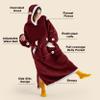 Bedsure Wearable Blanket Hoodie, Long Hooded Blanket Sweatshirt as Christmas Birthday Gifts for Men, Cozy Sherpa Hoodie for Adult, Oversize, Burgundy view 2