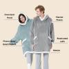 Bedsure Blanket Hoodie, Wearable Blanket Hoodie as Gifts for Mom, Birthday Gifts for Women Kids Teens Sherpa Sweatshirt, Light Green, Oversize view 2