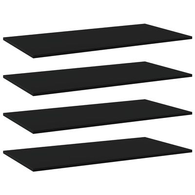 KTHLBRH (Quick Delivery) Can be Combined with Other Products, Bookshelf cabinets, Bathroom cabinets, Floating Shelves, etc. Bookshelf Boards 4 pcs Black 39.4"x19.7"x0.6" Chipboard
