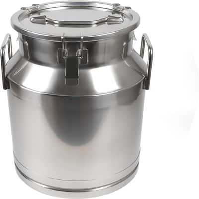 20L Stainless Steel Milk Can Wine Milk Bucket Wine Pail Bucket Milk Can Tote Jug with Sealed Lid Heavy Duty, with Independent Embedded Silicone Sealed Lid (20L)